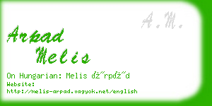 arpad melis business card